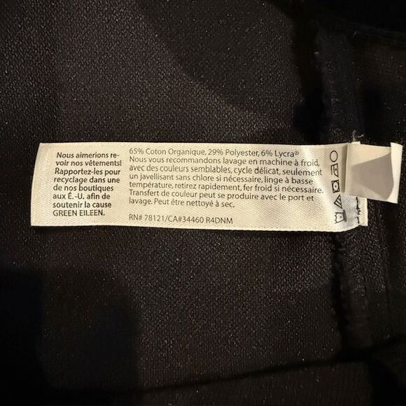 Eileen Fisher Organic Cotton Polyester Dress Pants Slacks Trousers Black Size 10 - Picture 7 of 13